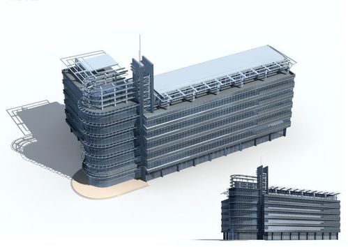 豪华现代风格公共建筑办公楼3d模型装饰装修素材免费下载(图片编号